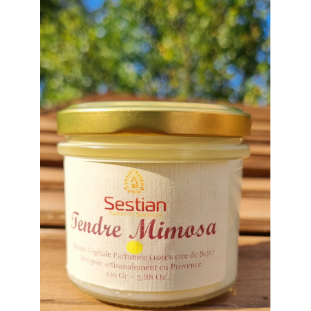 Bougie végétale Tendre Mimosa - Gamme S 28 heures de brûle