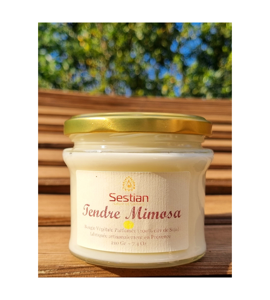 Bougie Naturelle Parfumée Tendre Mimosa - Gamme M - Sestian Nature et Senteurs