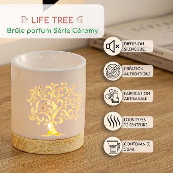 Brûleur de Senteurs Life Tree en Céramique – Diffuseur Zen et Décoratif. Élégance & Spiritualité