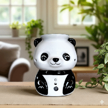 Brûleur de senteurs Panda en céramique diffusant des huiles essentielles ou cire parfumée