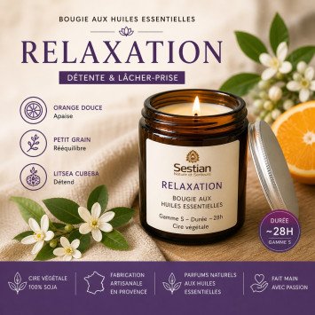 Bougie végétale parfumée Synergie Relaxation