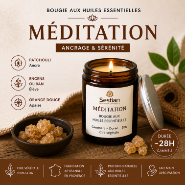 BOUGIE MEDITATION - Huiles essentielles