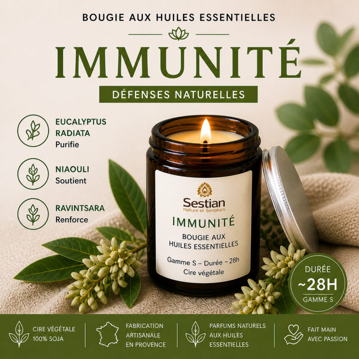 BOUGIE IMMUNITE - Huiles Essentielles