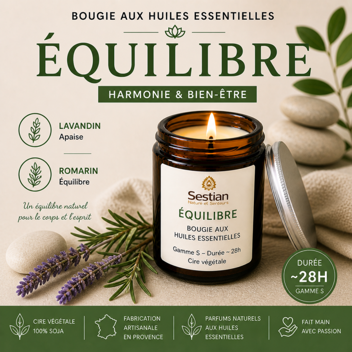 Bougie végétale parfumée Synergie Equilibre