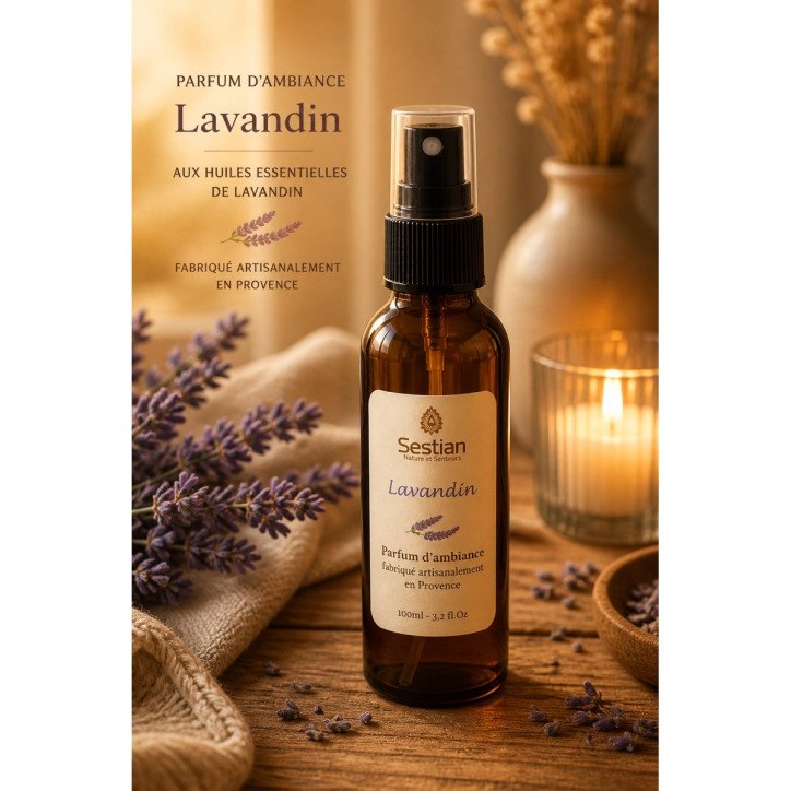 Parfum d’Ambiance Lavandin – 100 ml
Aux huiles essentielles – Relaxation & bien-être