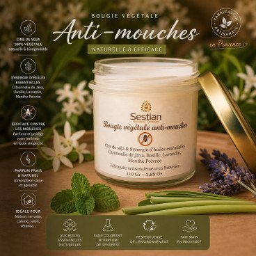 Bougie naturelle anti-moustiques 28heures
