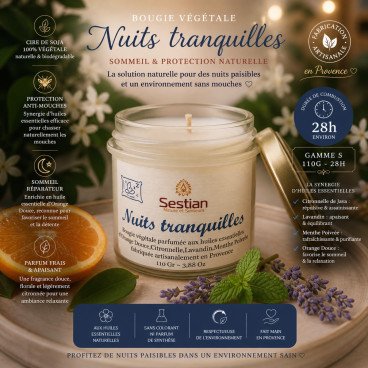 Bougie naturelle anti-moustiques 28heures
