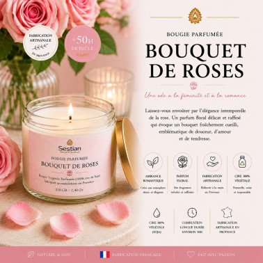 Bougie Parfumée Bouquet de Roses Bougie Parfumée Bouquet de Roses