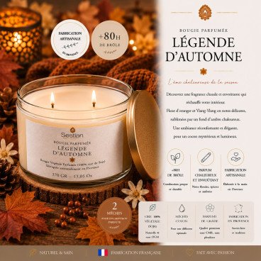 Bougie naturelle parfumée Absolue Tonka XL 2 mèches