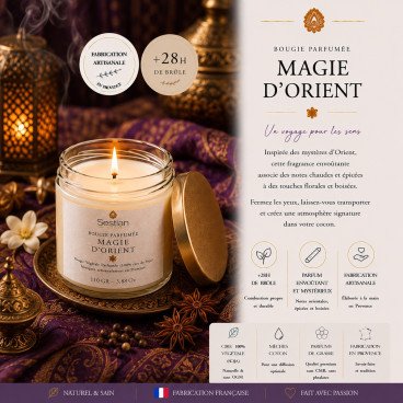 Bougie naturelle parfumée Magie d'Orient 110 Gr