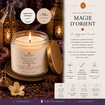 Bougie naturelle parfumée Magie d'Orient Gamme M