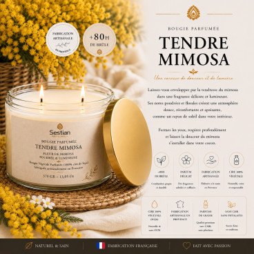 Bougie naturelle parfumée Freesia Eclatant Gamme M