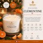 Bougie XL végétale parfumée Clémentine – 370g – 2 mèches