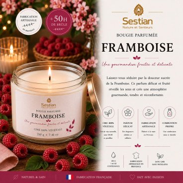 Bougie naturelle parfumée Fleur de Tiaré 210 Gr