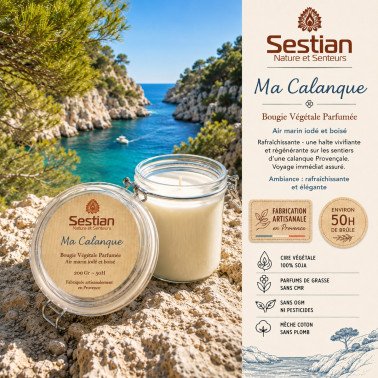 Bougie végétale parfumée Dédicace Provence Ma Calanque – 200g