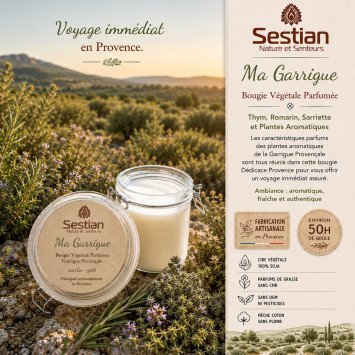 Bougie Dédicace Provence Ma Garrigue Provençale – Bougie végétale parfumée 200g