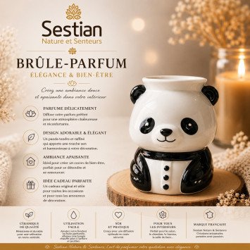 Brûle-parfum Panda en céramique Sestian Nature & Senteurs ambiance zen premium