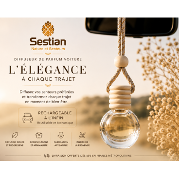 Diffuseur voiture rechargeable Sestian Nature et Senteurs