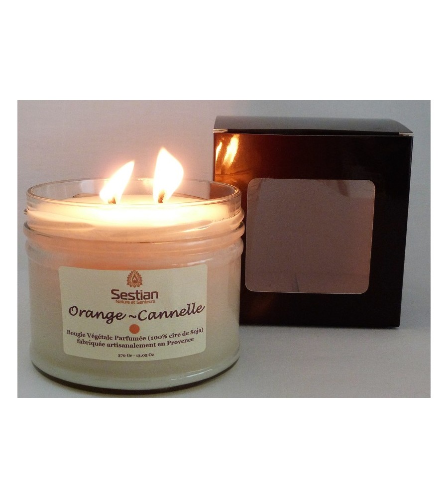 Bougie Parfumée Orange-Cannelle XL 2 mèches