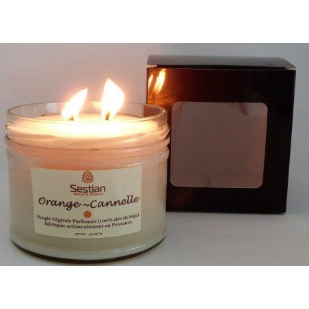Bougie Parfumée Orange-Cannelle XL 2 mèches