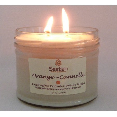 Bougie Parfumée Orange-Cannelle XL 2 mèches