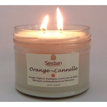 Bougie Parfumée Orange-Cannelle XL 2 mèches