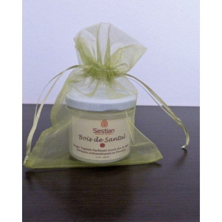 Bougie végétale parfumée Bois de Santal 110g – Relaxante et chaleureuse