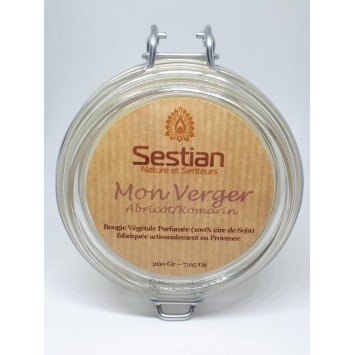 Bougie Naturelle  Parfumée Dédicace Provence : Mon Verger  Abricot-Romarin