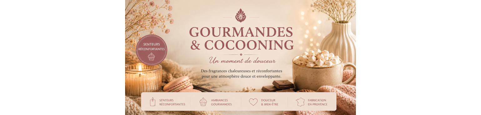 Gourmandes & Cocooning – Bougies & Parfums Artisanaux – Sestian Nature et Senteurs