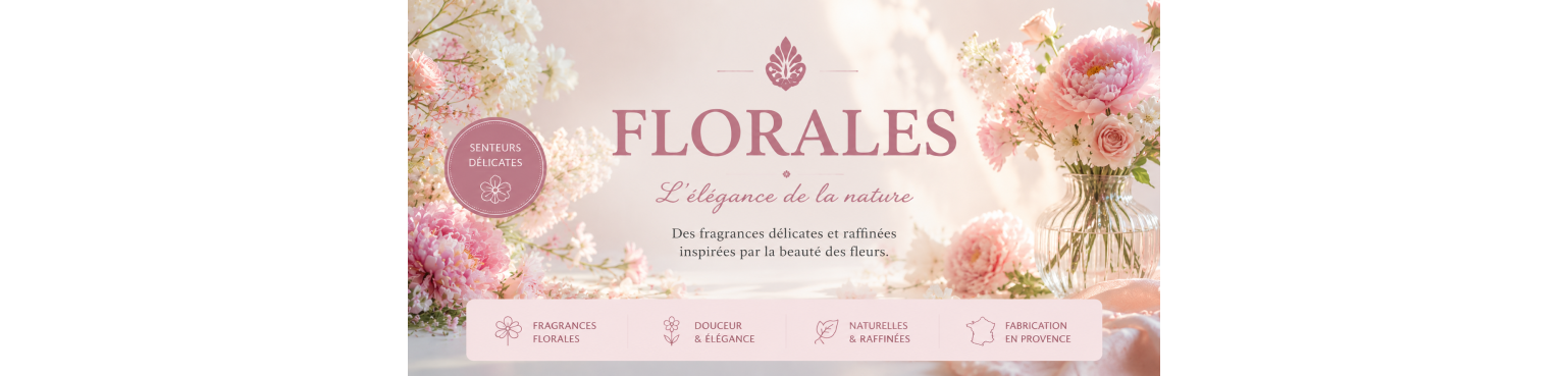 Florales – Bougies & Parfums Floraux Artisanaux – Sestian Nature et Senteurs