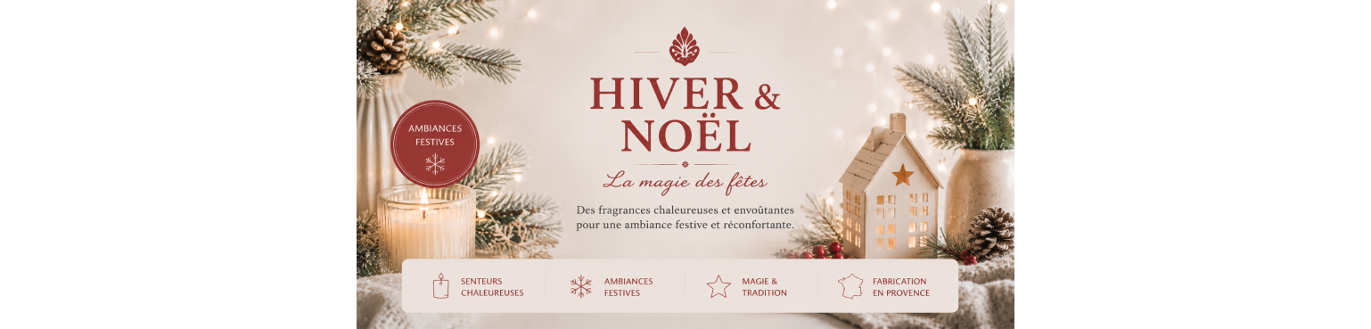 Hiver & Noël – Bougies & Parfums Festifs – Sestian Nature et Senteurs