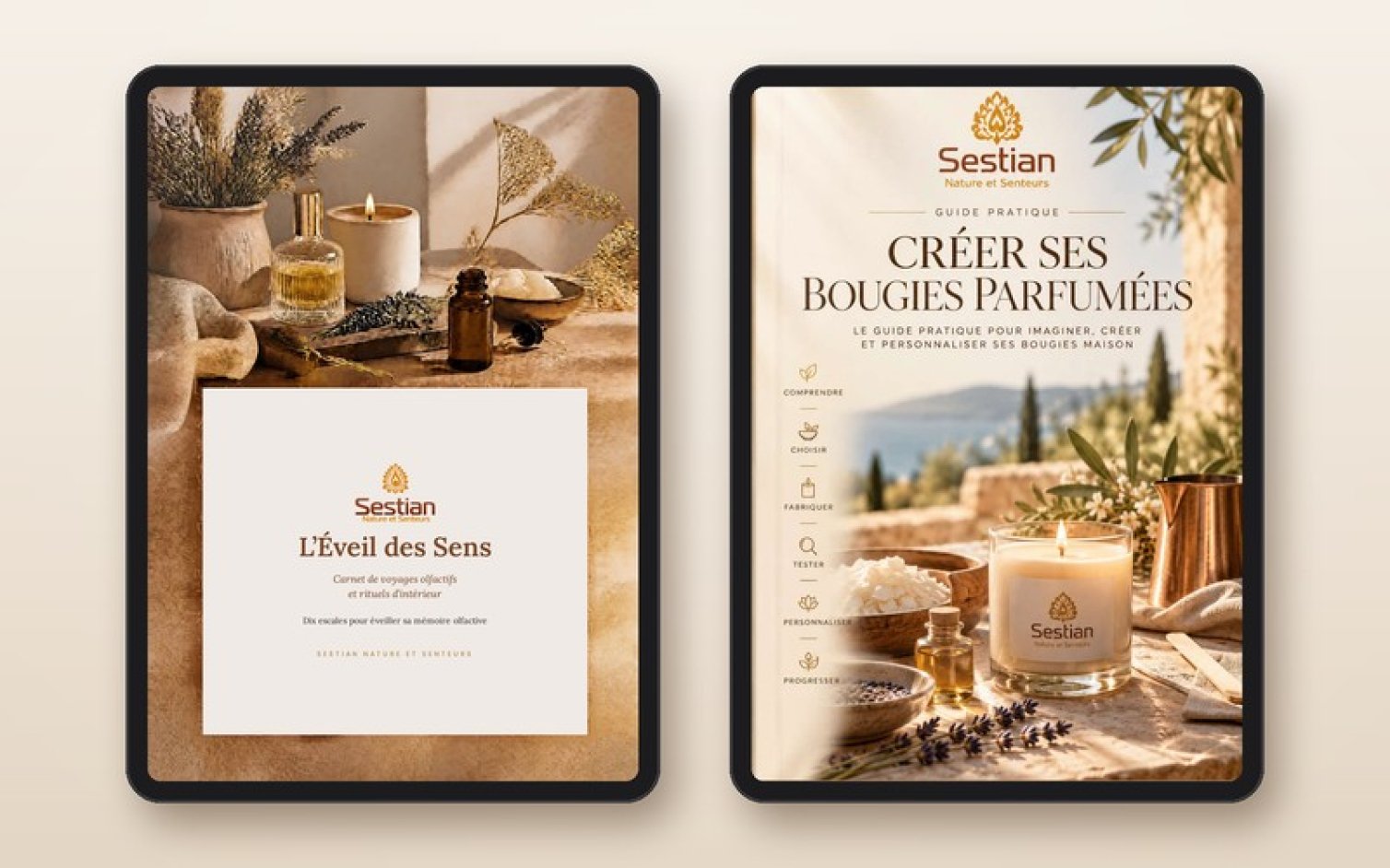Nos ebooks Sestian Nature et Senteurs: voyager par les parfums et créer ses propres bougies