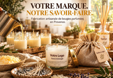 Bougies personnalisées et marque blanche en Provence